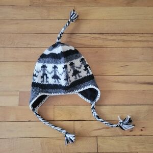 New Handmade Unisex Black White Grey Gray Wool Eskimo Winter Hat